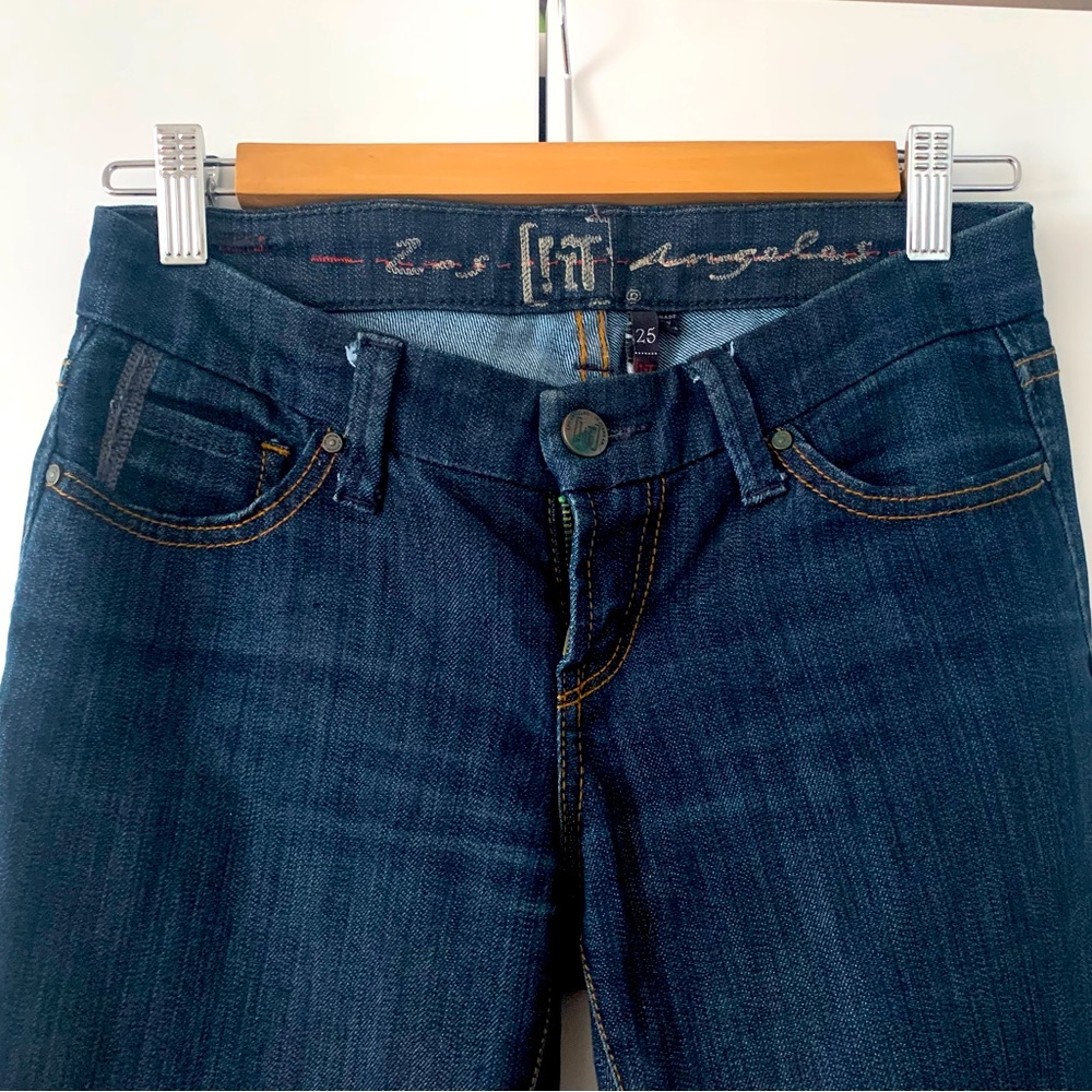 Flared, low-rise jeans